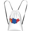 ZYJHYY Mongolian Flag Map Print String Backpack Lightweight Drawstring Sports Bag, 14l pieghevole Cinch Sack per la palestra di viaggio