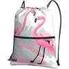 HJFCZH Zaino con cerniera e coulisse con stampa fenicottero, ultra resistente, impermeabile, per viaggi e sport, copertura leggera e pieghevole