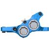 OAPNCBVY Pinza Freno a Disco Idraulico per Bicicletta a Montaggio Piatto per Bici 4 Pistoni per Mountain Bike da Strada con Barra Piatta Tamburo Posteriori per Bicicletta(Blue)