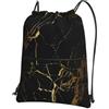 YYHHAOFA Elegante zaino con cerniera e coulisse con stampa effetto marmorizzato dorato - borsa da viaggio impermeabile con tasca frontale e organizer interno