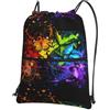 YYHHAOFA Art Graffiti Farfalle Stampe Stampa Coulisse Zip Zaino - Leggero Impermeabile Borsa da Palestra con Tasca Frontale per Viaggi, Sport & Yoga