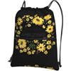 YYHHAOFA Wild Daisy Flower Prints, zaino con coulisse e cerniera, leggero, impermeabile, con tasca frontale, per viaggi, sport e yoga