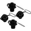 Zerodeko 4 Pezzi Valvola Aria per Kayak e Canoa in PVC Nero, Accessorio Resistente e Facile da Sostituire Molla e Schermo, per Sport Acquatici e Gonfiabili