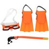 TEHAUX Set da Snorkeling con Maschera Antiappannamento e Pinne Leggere in Pvc per Vacanze Estive in Spiaggia e Parchi Acquatici, Taglia 25-30 Arancia