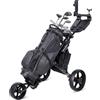 Horett Carrello da Golf a Spinta Carrello da Golf a 3 Ruote Pieghevole Leggero in Lega di Alluminio Freno Pedale Compatto Formato Piegato con Porta Ombrello Borsa