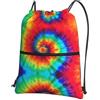 YYHHAOFA Zainetto con cerniera e coulisse con stampa hippie, leggero, impermeabile, con tasca frontale, per viaggi, sport e yoga