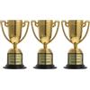 Toyvian 3 Pezzi Piccola Coppa in Plastica Oro, ed Elegante, per Premi Sportivi e Feste di Premiazione Scolastiche Riutilizzabile