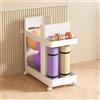 Generic Organizer per attrezzi da allenamento a 2 livelli con ruote per riporre la palestra domestica, soluzione salvaspazio per tappetini da yoga e manubri