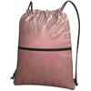 YYHHAOFA Zaino da palestra con coulisse e stampa oro rosa rosa - Borsa da viaggio impermeabile con tasca frontale e organizer interno