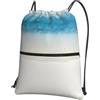 HJFCZH Zaino con cerniera con coulisse e stampa di sabbia bianca con acqua di mare trasparente, borsa da palestra ultra resistente all'acqua per viaggi e sport, custodia leggera e pieghevole