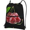 YYHHAOFA Fresh Cherry Prints, zaino con coulisse e cerniera, leggero, impermeabile, con tasca frontale, per viaggi, sport e yoga