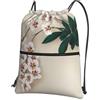 HJFCZH Bell orchid Prints - Zaino con cerniera e coulisse, ultra resistente, impermeabile, per viaggi e sport, custodia leggera e pieghevole