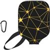 InOmak Rete di Stelle Oro e Nere Senza Cuciture, Custodia Sportiva per Racchetta da Pickleball; Compatibile con Tutte Le Forme e Dimensioni di Racchetta.
