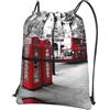 YYHHAOFA Zaino con stampa di cabina telefonica con cerniera e coulisse, borsa leggera da palestra con tessuto impermeabile e tasche multiple per viaggi e sport