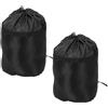 Mikikit Sacchetti di Compressione per Sacco a Pelo 2 Pezzi Oxford Nero Grande capacità e Resistenza per Campeggio e Organizzazione Outdoor