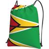 HJFCZH Flag of Guyana Prints, zaino con cerniera e coulisse, ultra resistente, impermeabile, per viaggi e sport, custodia leggera e pieghevole