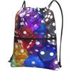 YYHHAOFA Games Dice Set Stampe Zaino con Cerniera con Coulisse - Borsa da Viaggio Impermeabile con Tasca Frontale e Organizer Interno