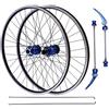 Taozhiyy 27.5 Pollici Set Ruote di MTB, Ruota Di Bicicletta Da Bici Cerchio, Mozzo Di Alluminio, Doppio Freno a Disco a Sei Fori, Cerchi Blu