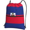 YYHHAOFA Zaino con stampa bandiera haitiana con coulisse e cerniera, borsa da viaggio impermeabile con tasca frontale e organizer interno