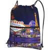 YYHHAOFA Las Vegas Night City Prints, zaino con cerniera e coulisse, borsa da viaggio impermeabile con tasca frontale e organizer interno