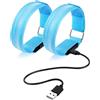 Ainiv LED Bracciale, 2Pz Fascia da Braccio A LED di Ricarica USB, 3 modalità di Illuminazione, Luci Braccialetti Sportivi Luminosi Adatto per Ciclismo, Jogging, Escursionismo,Running, Verde