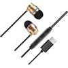 QUILSTM Cuffie USB cablate con Controllo del Volume in-Ear, Durata ed efficienza Sonora. Cuffie USB per Tutti i Giorni, chipset DAC più recente e Supporto di