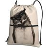 YYHHAOFA Zaino con cerniera e coulisse con stampa di gufi, impermeabile, da viaggio, con tasca frontale e organizer interno