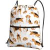 YYHHAOFA Zaino con cerniera e coulisse con stampa di cane, leggero, impermeabile, con tasca frontale, per viaggi, sport e yoga
