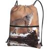 HJFCZH Wild Bobcat Prints, zaino con cerniera e coulisse, ultra resistente, impermeabile, per viaggi e sport, custodia leggera e pieghevole