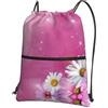YYHHAOFA Daisy Prints, zaino con coulisse e cerniera, leggero, impermeabile, con tasca frontale, per viaggi, sport e yoga