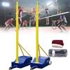 Generic Bastoni da pallavolo portatili per esterni, resistenti, con ruote, altezza regolabile da 1,6 a 2,1 m, per giardino e sport, con rete inclusa