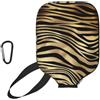 InOmak Zebra Nera Africana Dorata, Pelle Animale Color Seppia, Custodia Sportiva per Racchetta da Pickleball; Compatibile con Tutte Le Forme e Dimensioni di Racchetta.
