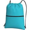 WHJDPP Zainetto con chiusura lampo con coulisse e stampa azzurra - Borsa sportiva leggera impermeabile con tasca frontale e organizer interno - ideale per viaggi, yoga ed escursionismo