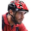 DAWCBVJQ Casco Da Bicicletta Mountain Con Visiera 22X17X8cm Casco Da Bicicletta Con Luce PC Cascos Bici Adulti 58-62 Cm Tecnologia Double Inmould Caschi Ciclismo Leggero Per Adulti Certificato