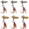 Generisch 6 esche artificiali per la pesca del persico e spigola, girevoli, lucide, realistiche | Esche da pesca a mosca e esche da pesca per attività all'aperto, fiume, mare, barca, pesca alla trota, siluro, pesce, Walleye