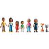 Miniland Famiglia con Pelle Scura - Set di 8 Personaggi per Gioco Simbolico, Bambole Inclusive per Casa delle Bambole, Gioco Educativo su Diversità e Valori, 2+ Anni