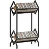 HOMCOM Mobile Porta CD a 2 Livelli in Metallo, Scaffale Porta 50 CD Salvaspazio, Mobile Portacd per DVD, Libri, per Soggiorno, Camera da Letto, Ufficio, 45.2x25.4x80 cm, Nero