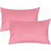 Lirex 2 Federe 50 x 80 cm, 100% Cotone Raso, Traspirante, Rinfrescante, Morbido per un Sonno di Qualità,Certificate Oeko-Tex, Federe con Chiusura A Busta, Rosa Malva