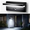 GOMETY Lampada solare per esterni, rilevatore di movimento, 73 LED, 4 modalità di illuminazione, luce solare esterna, IP65 impermeabile, lampada solare, faretto solare esterno, bianco freddo, 6500 K, per