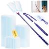 POFIBO Kit di Ricambi per Swiffer 60 Pezzi - Panni per la Polvere, 1 Manico, 1 Asta Telescopica per Peli di Animali, Polvere e Sporco