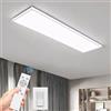 Bowfar Plafoniera LED, Lampada da Soffitto Rettangolare con Telecomando, Dimmerabile 3000K-6500K, Pannello LED Ultrasottile 6000LM 50W con Retroilluminazione per Soggiorno Ufficio, 96*25*4cm, Bianco