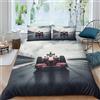 BARDYS Formula da corsa Copripiumino 3D Stampa Digitale Corsa F1 Set Copripiumino 3 Pezzi Microfibra Morbido Con Cerniera E Federe Set Di Biancheria Da Letto Per Bambini Double（200x200cm）