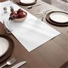 Encasa XO Runner da Tavola Idrorepellente 32x91 cm | Poliestere Filato Bianco, Resistente alle Macchie e Durevole | Decorazione per Tavola da Ristorante, Caffè e Uso Domestico