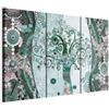 B&D XXL - Quadro 120x80 cm 3 Pezzi - Stampa su Tela Strutturata XXL Grande - Quadri Moderni Componibili Camera da Letto Matrimoniale - Stampe da Parete Arte - Gustav Klimt Baum Mosaico l-C-0002-b-h