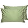 Lirex Federe Confezione da 2, 300 Fili 100% Cotone Traspiranti e Morbide Copricalcino, 30 x 50 cm, Verde