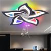 lnrosy Plafoniere Bluetooth Con Telecomando e App,Plafoniera Con Cambio Colore RGB Con Timer e Memoria,Plafoniera Led soffitto Dimmerabile Con Protezione per Gli Occhi,Per Camera da Letto,Bar,Nero