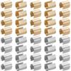 PATIKIL Clip in Pelle da 16x12mm, 120Pz Tubi Cilindrici in Metallo Morbidi per Estremità Corda Pieghevole Fermagli per Gioielli Fai da Te Cordini in Pelle Artigianato, 2 Colori