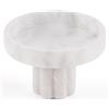 MARBLORE Vassoio in marmo con gambe da 10,2 cm, rotondo, bianco, vassoio decorativo per controsoffitto, organizer per profumo, candele, gioielli e decorazioni per la casa