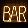 HUIKUANGEU Luce al Neon,Insegna al Neon LED,Insegna Bar con Scritte Luminose,Bianco Caldo LED Luce Al Neons con Alimentazione USB e Batteria,per Bar,Home Bar,Club,Pub