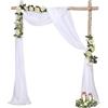 SJUNJIE Drappeggio di Arco di Nozze 160 x 800 cm Tulle Bianco | Tessuto Chiffon Morbido e Traspirante per Arco Nuziale Mantovane per Tende festa Palcoscenico Decorazione del Corridoio